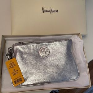 Silver Tory Burch wristlet